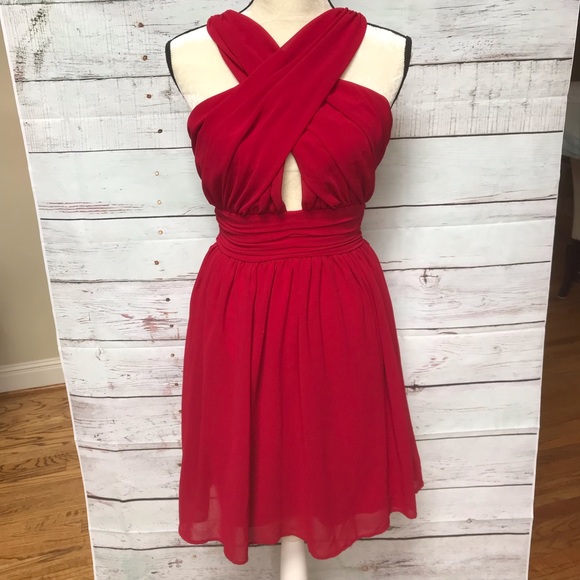 Lulus Dresses & Skirts - Lulu’s red halter cocktail dress, size L